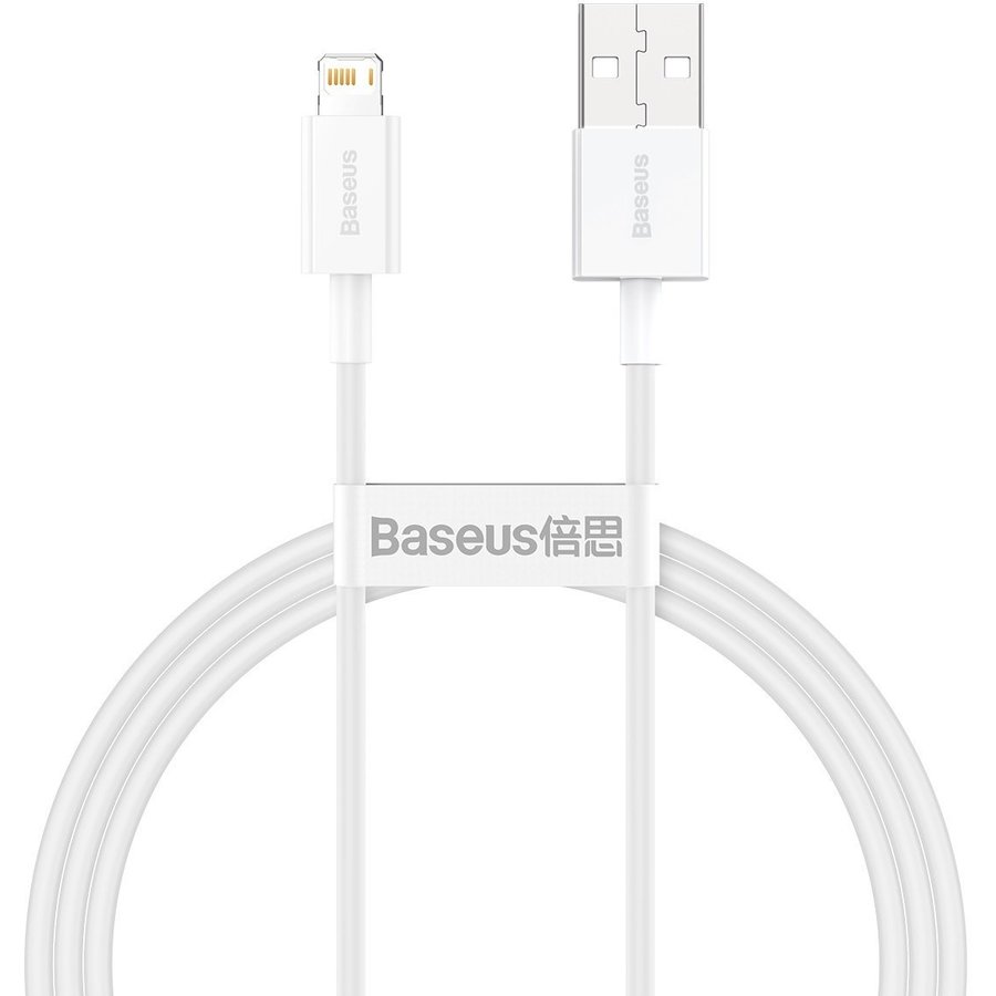 Cablu de date Superior, USB/Lightning, 2.4A, 1m, Alb