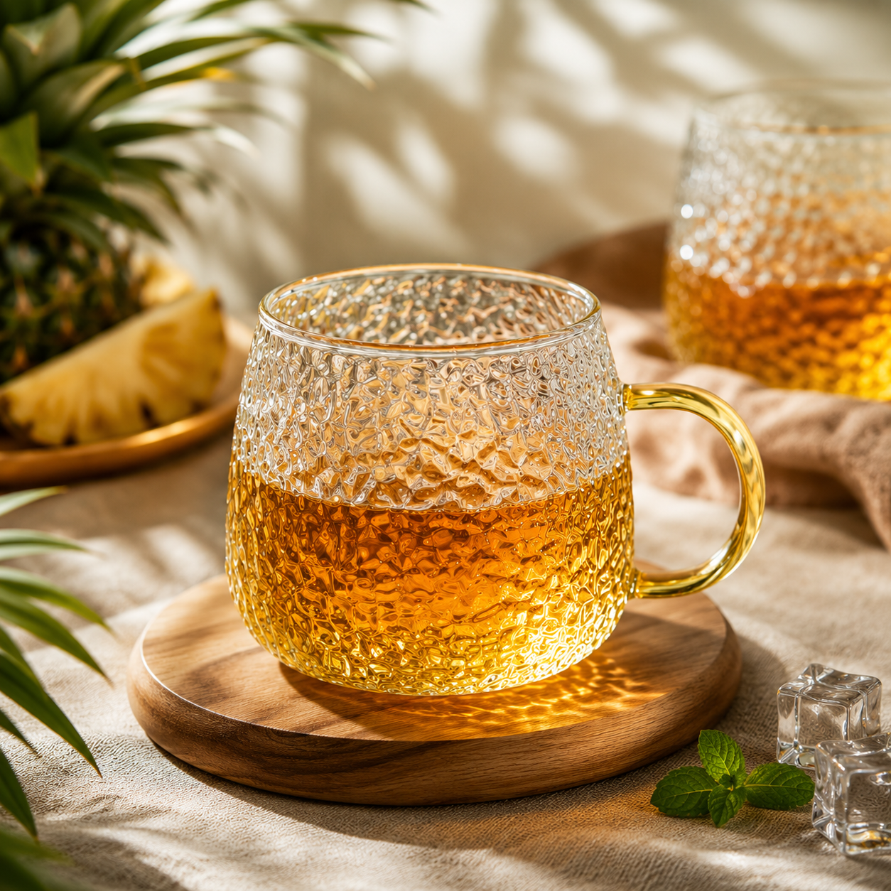 Cana Ananas cu maner transparent