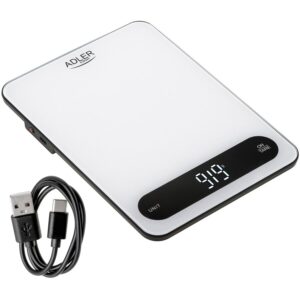Cantar de Bucatarie AD 3177 Sarcina Maxima 10KG Incarcare USB Alb/Negru