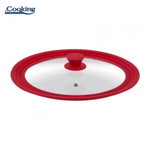 Capac Sticla Cu Margine Din Silicon Ajustabila pe 3 Dimensiuni 28/30/32cm Rosu