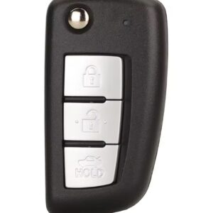 Carcasa cheie auto pliabila Techstar compatibila cu Nissan Qashqai, Juke, Sunny, 3 butoane, buton HOLD portbagaj, lama inclusa, fara electronica