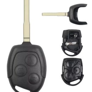 Carcasa cheie auto Techstar compatibila cu Ford Focus/Mondeo/Fiesta/Transit, 3 butoane, lamela HU101, neagra – fara electronica