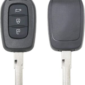 Carcasa cheie auto Techstar compatibila Dacia Logan/Sandero/Duster/Dokker/Lodgy + Renault Trafic, 3 butoane, lamela VAC102, neagra – fara electronica