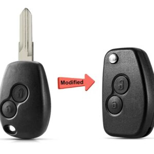 Carcasa cheie auto Techstar, transformatoare tip briceag, cu 2 butoane si lama VAC102, compatibila Dacia Logan, Renault Trafic – aftermarket