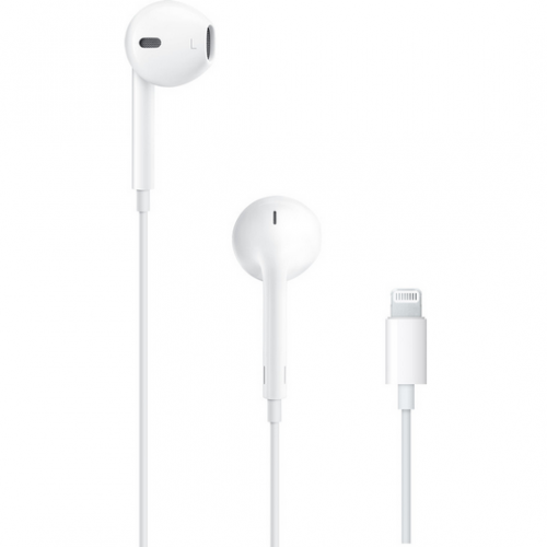 Casti Telefon cu Fir Stereo Conector Lightning Alb