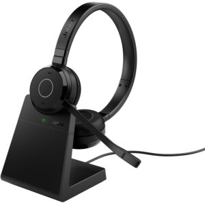 Casti Birou / Call Center Evolve 65 TE UC Duo Stand Bluetooth Negru