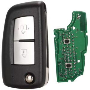 Cheie auto completa cu telecomanda Techstar compatibila cu Nissan Qashqai J11, Pulsar C13, Juke F15, X-Trail T32, Micra, 2 butoane, 433 MHz, 4A PCF7952E, CWTWB1G767
