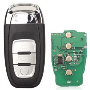Cheie auto completa si programabila Techstar, compatibila cu Audi A4, A5, A6, A7, A8, Q5, S4, S5, RS4, RS5 – 433MHz, chip 754C/754G, lama retractabila