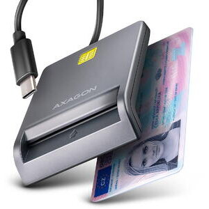 Cititor Electronic Carti de Identitate CRE-SM3TC Smart Card FlatReader Interfata USB-C Gri