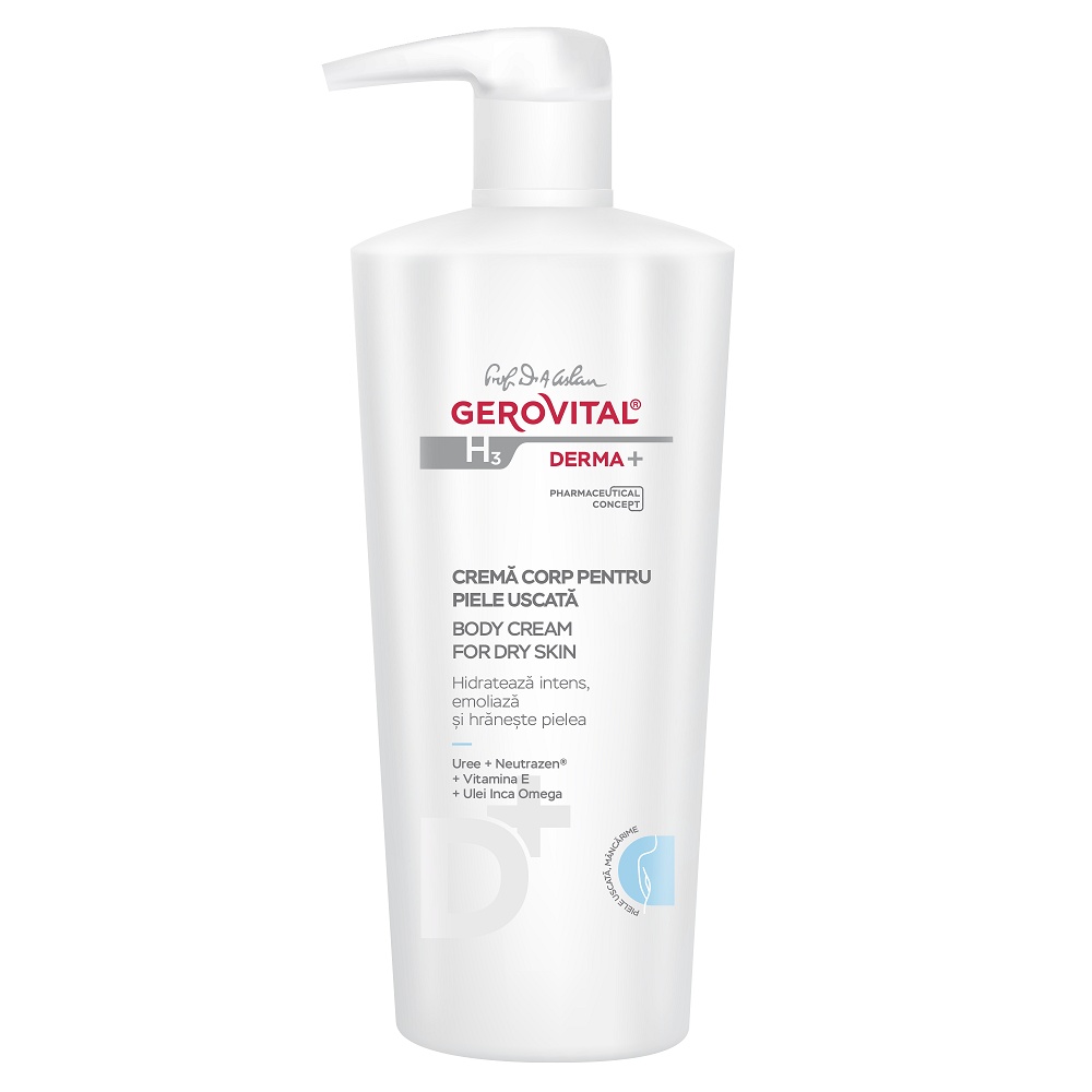 Crema corp pentru piele uscata Gerovital H3 Derma+ (Concentratie: Crema de corp, Gramaj: 500 ml)
