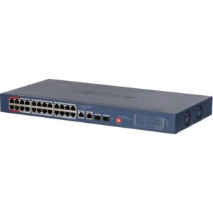 Switch Gigabit 24 porturi PoE Dahua CS4228-24GT-240, Cloud Managed, 24x PoE, 2x Uplink Gigabit, 2x SFP Gigabit