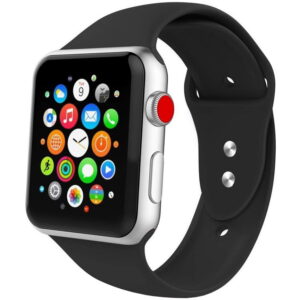Curea Silicon Icon V2 Compatibila cu Apple Watch 4/5/6/7/8/SE/Ultra 42/44/45/49mm Negru