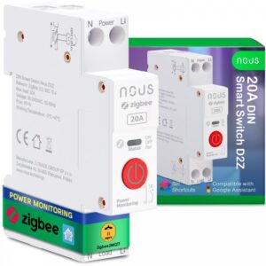 Siguranta inteligenta Nous D2Z, 20A, ZigBee, 1 canal, Monitorizare energie, montare pe sina DIN / 5905072800594