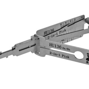 Decodor unealta auto Lishi Original HU136 – 2-in-1 Pick Decoder compatibila Renault/Dacia, HU136 Flat 8-Cut 2-Track pentru Usi si Portbagaj