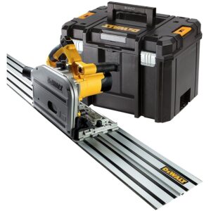Fierastrau Circular pentru Taiere in Adancime DWS520KTR-QS Diametru Lama 165MM cu Sina de Ghidare 1.5M Valiza Transport 1300W Negru/Galben