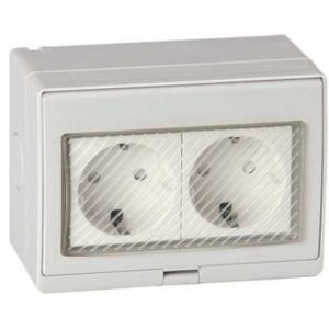 Priza Dubla Schuko Ip55 E-PREX2, montaj aparent