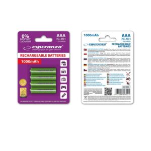 Esperanza EZA102G Baterii reîncărcabile Ni-MH AAA 1000MAH x4