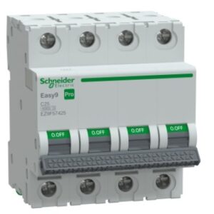 Intreruptor automat (MCB), Easy9 Pro, 4P, 25A, C curba, 6000A, Schneider EZ9F57425