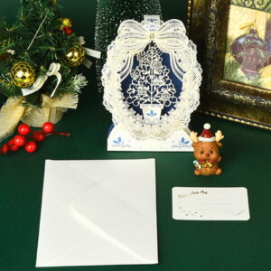 Felicitare de Craciun 3D cu Design Dantelat