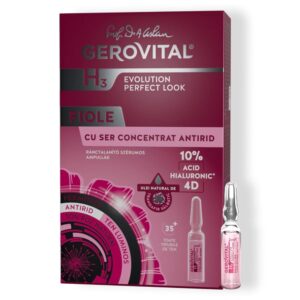 Fiole cu ser concentrat antirid cu Acid Hialuronic 10% 4D H3 Evolution Perfect Look Gerovital, 10 fiole x 2 ml