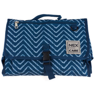 Geanta pentru Bebelusi, Copii si Mamici, ideala pentru schimbarea scutecelor, impermeabila - CARE - Geanta Dama de Mana/Carucior/Portabila - Traver Organizer Set/Changing Pad, Alb/Albastru