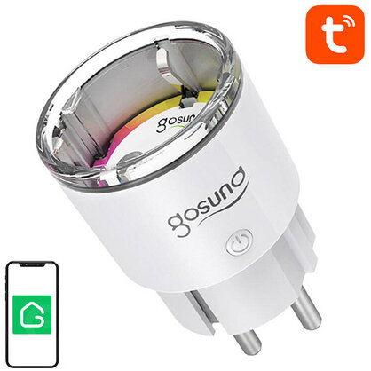 Priza Inteligenta cu Monitorizarea Energiei Aplicatii Smart Life si TUYA Control Vocal 10A WiFi Alb