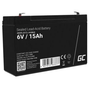 Acumulator Plumb Acid AGM40 UPS  VRLA 6V 15AH Negru