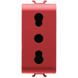 Priza pentru linii dedicate 1M 16A standard italian Gewiss Chorus GW10213, rosie