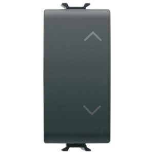 Buton jaluzele 1 modul Gewiss Chorus GW12140, 1P ND+ND 10A, interblocare, negru atin
