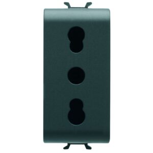 Priza standard italian 1 modul Gewiss Chorus GW12203, negru satin