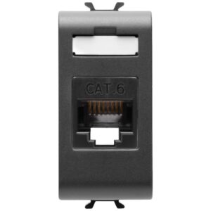 Priza de date UTP RJ45 CAT.6 1 modul Gewiss Chorus GW12423, negru satin