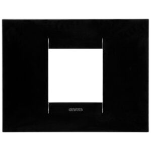 Rama ornament 2 module Gewiss Chorus Geo GW16402TN, negru toner