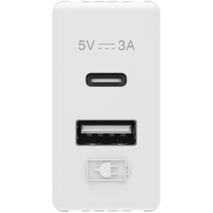Sursa alimentare USB tip A+C 3A Gewiss System GW20363, alb