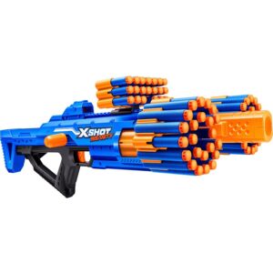 Lansator de Sageti X-Shot Insanity Blaster Berzerko 27m Include 48 de Sageti 14 ani+ Albastru/Portocaliu