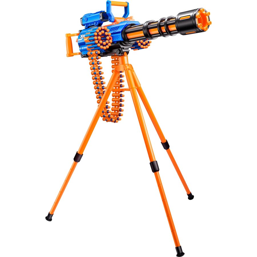 Blaster cu Sageti X-Shot Insanity Rage Fire 72 Darts Trepied Portocaliu/Albastru