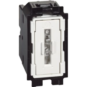 Intrerupator cu revenire 10A iluminabil 1 modul Bticino Living Now K4005, alb, negru