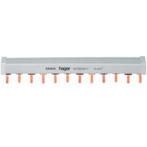 Bareta (busbar) cu pini P+N 12M 10mmp Hager KB463A, gri