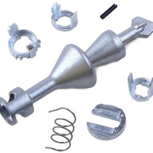 Kit reparatie incuietoare yala usa auto Techstar, compatibil BMW Seria 3 E90 E91 E92 E93, Butuc fata stanga sau dreapta, 7 piese, Metal, Argintiu