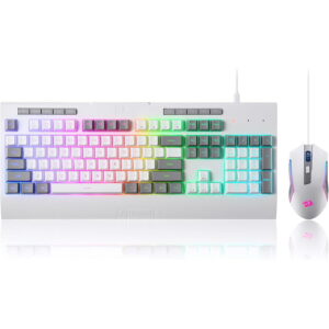 Kit Tastatura si Mouse S151 Gaming Essentials Iluminare RGB Alb