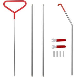 Kit tija deschidere usi auto 170 cm – Set 10 piese, otel inox, maner ergonomic, extensibil pe segmente, cu scule demontare panouri incluse