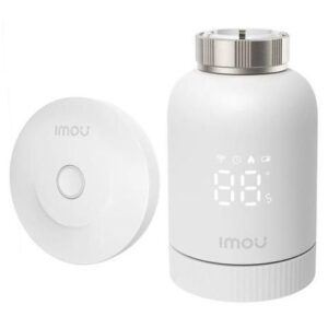 Kit robinet termostatic calorifer pe baterii si hub KIT-TRV1-EU-2, control vocal de pe telefon, Display LCD, Wi-Fi + Zigbee