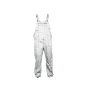 Pantalon lucru cu pieptar / alb - 2xl/h-182