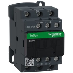 Contactor TeSys D3P 12A AC-3440V - aux 1NO+1NC - 24V 50Hz Schneider LC1D12B5
