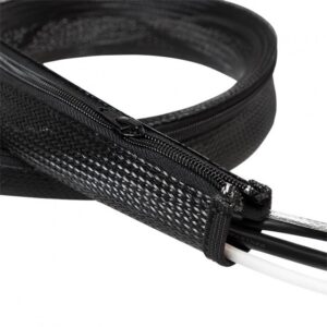 Organizator cabluri KAB0048 felxibil cabluri cu fermoar 1m Negru