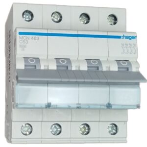 Siguranta automata 4P, 63A, 6kA, curba C Hager MCN463