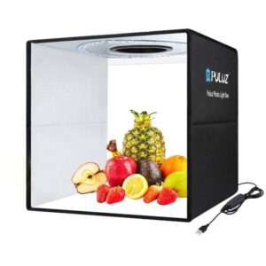 Mini Studio Portabil LED-uri Incorporate Fundaluri Multiple 40x40cm Negru
