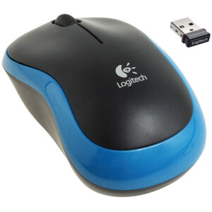 Mouse M185 910-002236, Wireless, USB2.0, negru-albastru
