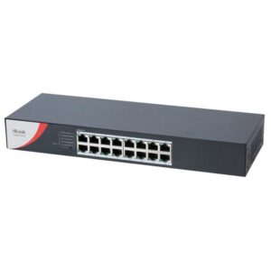 Switch Gigabit cu 16 porturi Hikvision HiLook NS-0516R, 10/100/1000 Mbps, fara management, plug and play