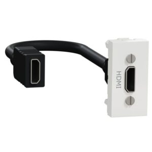 Priza HDMI precablata 1 modul Schneider Noua Unica NU343018, alb