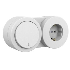 Intrerupator Cap Scara si Priza Schuko PT xOne Ovivo OV00881, 10A, 250V, IP20, gri